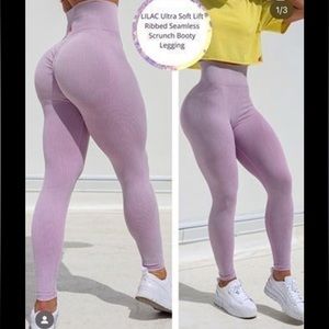 NWOT Peached By Nellie Small Leggings Scrunch Lilac
